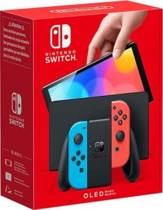 Switch Console, 64GB OLED + Neon Red/Blue Joy-Con