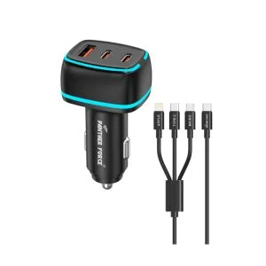 PF157 - 90W CAR CHARGER WITH 3IN1 CABLE