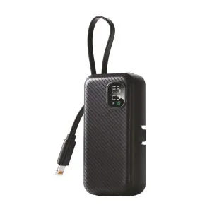 PF185 - 22.5W 4000MAH MINI POWER BANK WITH IN-BUILT CABLE