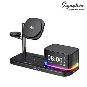 PF317 - SINNATURE 3IN1 WIRELESS CHARGER WITH RGB LIGHT & DIGITAL DISPLAY